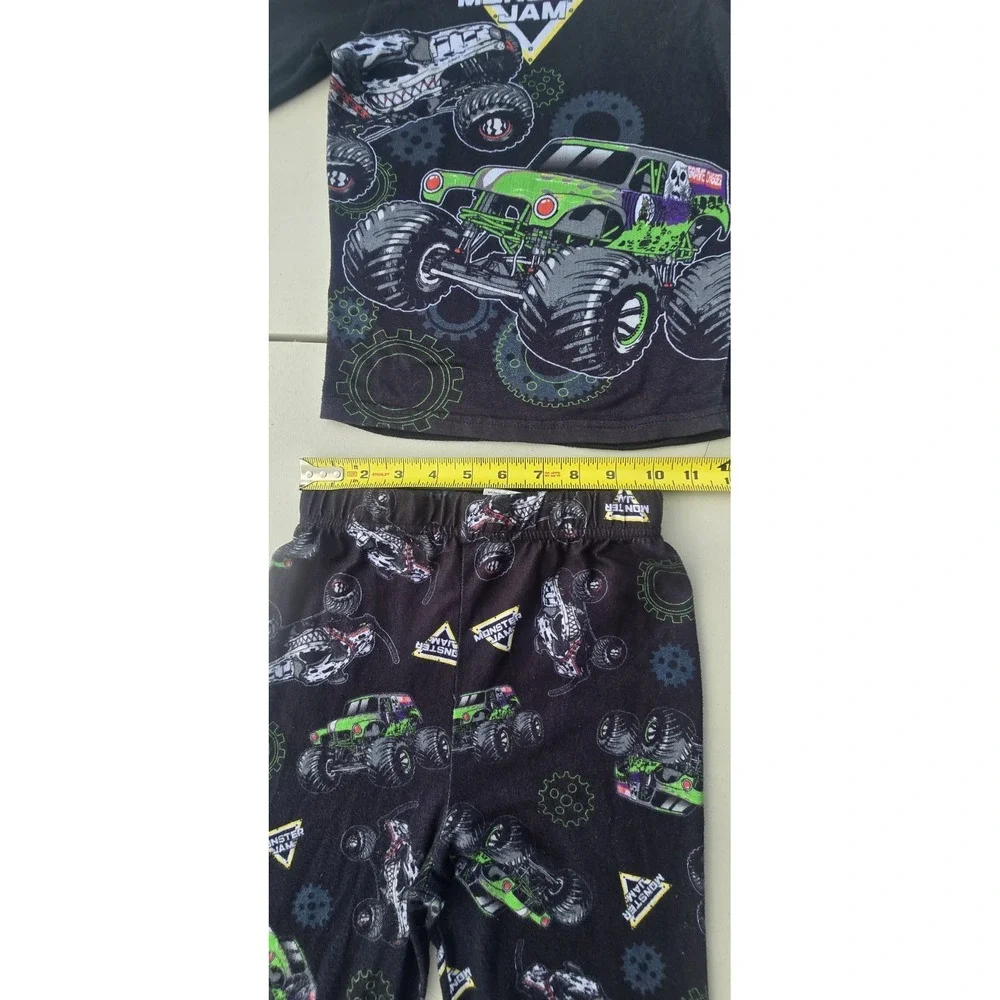 Monster Jam Boys 2-Piece Long Sleeve Tee Pajama Set (Size 10)